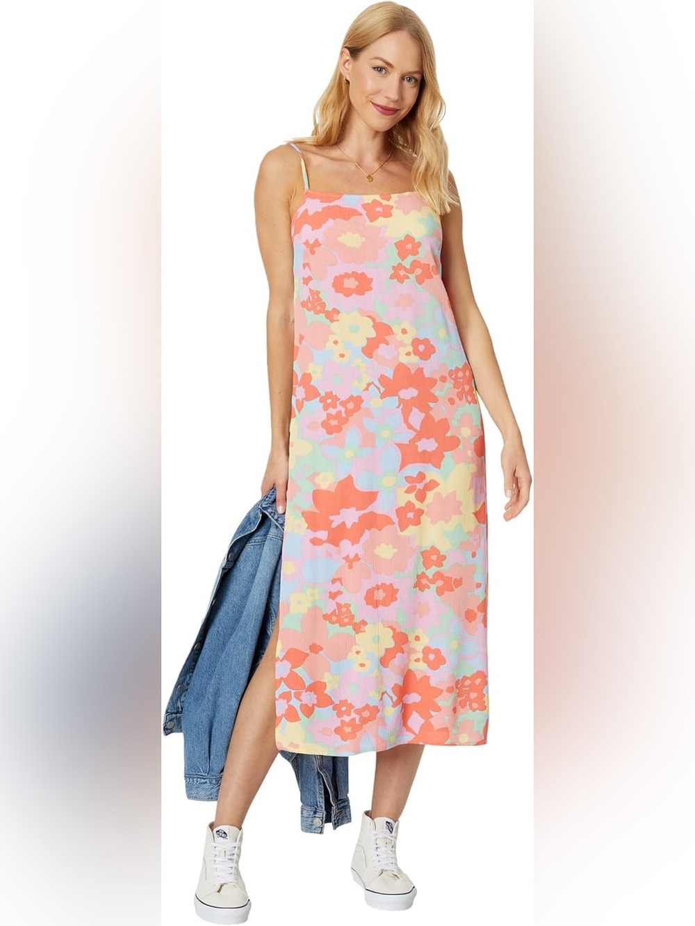 Billabong Weekend Waves Midi dress in Peach Pie